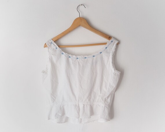 French Antique Cotton Camisole Blouse • Edwardian… - image 4