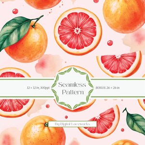 Motivo senza soluzione di continuità con pompelmo, carta digitale con frutta tropicale acquerellata, motivo estivo fresco per scrapbooking, design tessile e di packaging