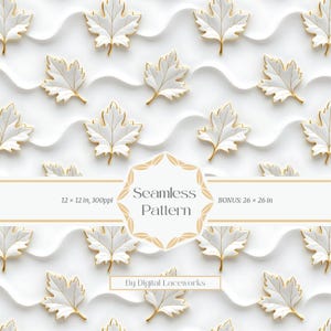 Luxury 3D Porcelain Oak Leaf Pattern – Decorative Seamless Design