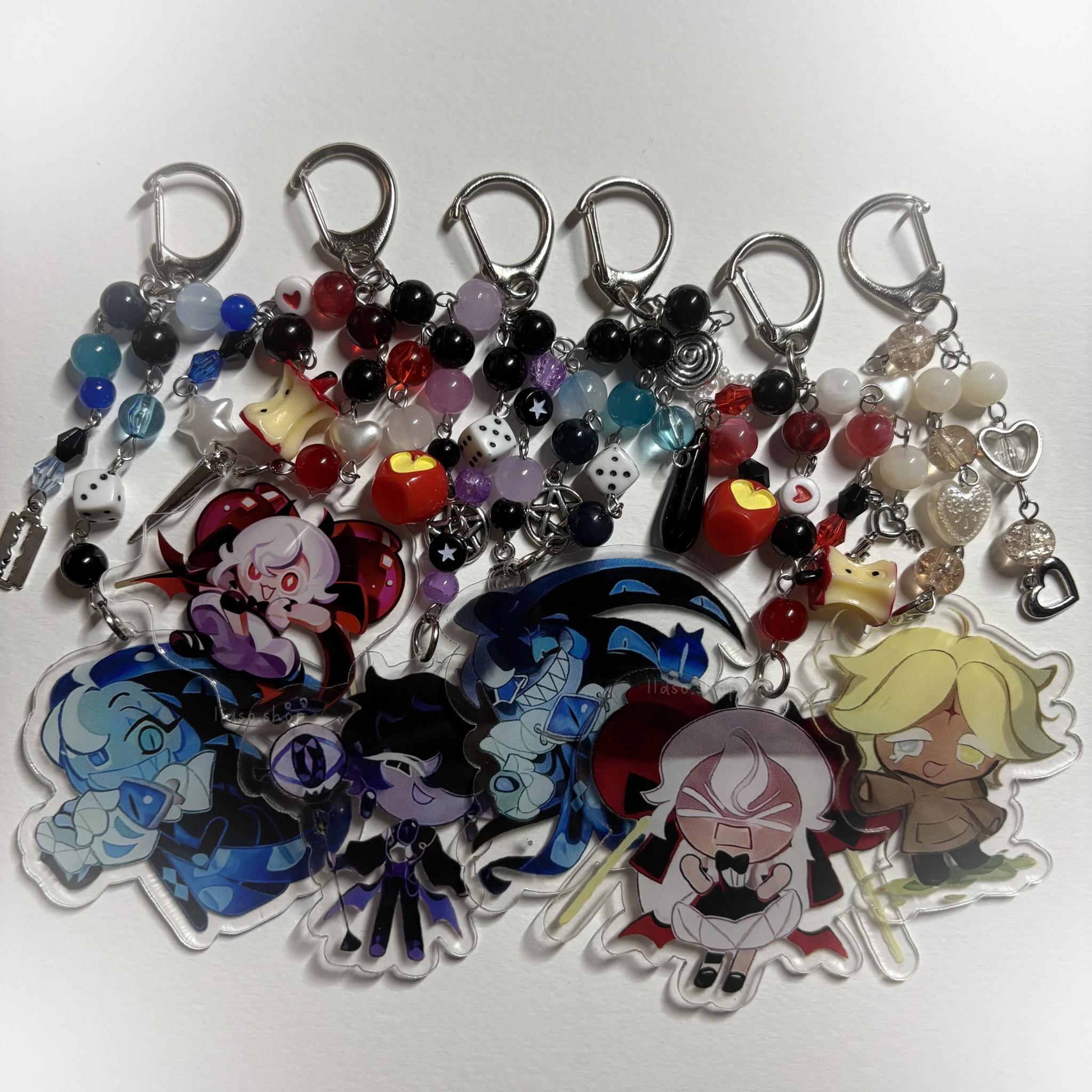 Portachiavi Ufficiale Cookie Run Kingdom Con Foto: Pure Vanilla, Sea Fairy, Cream Puff, Strawberry Crepe - Foto 3