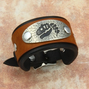 Allosaurus Skull Cuff Bracelet, Leather