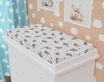 Funda para cambiador de avión / Ropa de cama vintage para habitación infantil de piloto