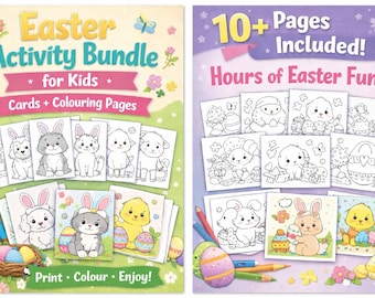 Easter Activity Bundle for Kids | Animal Cards & Colouring Pages (Instant Download)