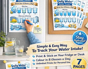 Daily Water Intake Tracker – Printable Hydration Chart