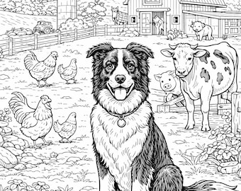 UK Dog & Garden Bird Coloring Book – Relaxing Animal Lover Art (Printable Version)