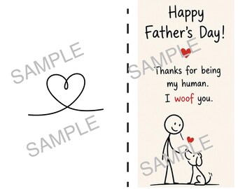 Funny Dog Dad Father's Day Card | Minimal Stick Figure Pet Lover (Digital Download)
