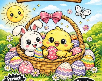 Easter Coloring Book for Kids | Bunny, Chick, Egg Pages (Ages 3-7)