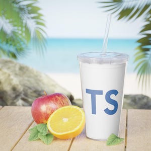 TypeScript Logo Plastic Tumbler with Straw