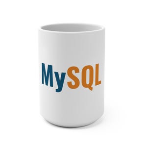 Taza con el logo de MySQL, taza de café para desarrolladores de bases de datos