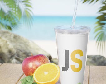 JavaScript Logo Plastic Tumbler with Straw