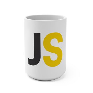 Taza con logo de JavaScript, taza de café para desarrolladores web
