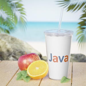 Java Logo Plastic Tumbler with Straw