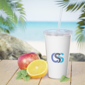 CSS Logo Plastic Tumbler with Straw