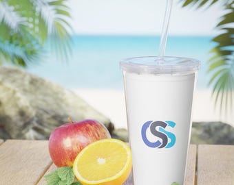 CSS Logo Plastic Tumbler with Straw
