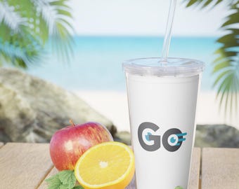 Go Logo Plastic Tumbler with Straw