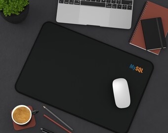 Black MySQL Logo Desk Mat