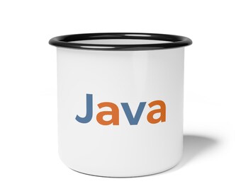 Java Logo Enamel Camp Cup, Software Developer Drinkware