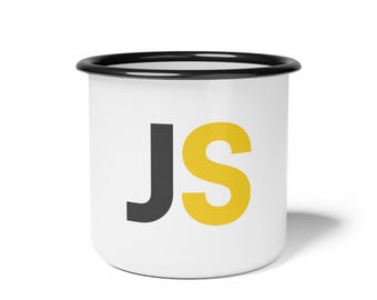 JavaScript Logo Enamel Camp Cup, Web Developer Drinkware