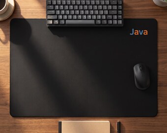 White Java Logo Desk Mat