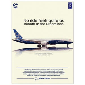 Dreamliner 787 Print, Modern Graphic Design of Iconic Aviation, Part of the Airliner Collection
