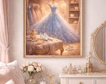 Princess Closet Wall Art – Cinderella-Inspired Glam Fairy Tale Decor