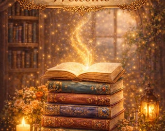 Enchanted Reading Nook Wall Art Bundle – 5 Magical Books | Vintage Fantasy Library Decor | Cozy Reading Corner Aesthetic | Digital Download