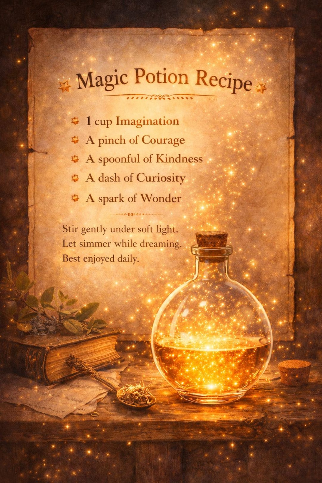 Cozy Magic Potion Recipe Bundle | Bookish Wall Art for Library, Kitchen ...