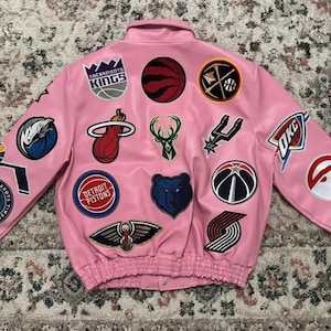 Rosa NBA-lagskollage Jeff Hamilton skinnjacka Ny ankomst bild 2