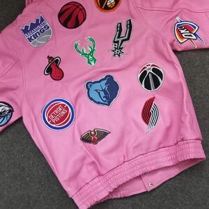 Rosa NBA-lagskollage Jeff Hamilton skinnjacka Ny ankomst bild 6