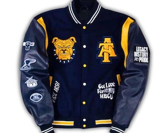 North Carolina A&T State University Aggie Pride Blue Varsity Jacket New Arrival