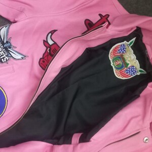 Rosa NBA-lagskollage Jeff Hamilton skinnjacka Ny ankomst bild 4