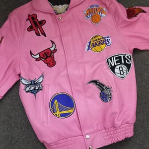 Rosa NBA-lagskollage Jeff Hamilton skinnjacka Ny ankomst bild 5