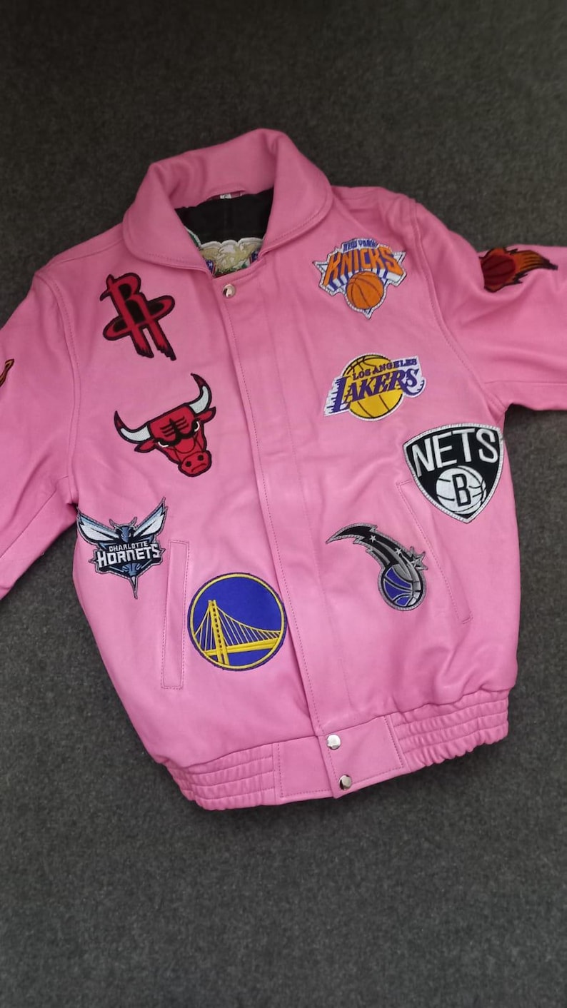 Rosa NBA-lagskollage Jeff Hamilton skinnjacka Ny ankomst bild 5