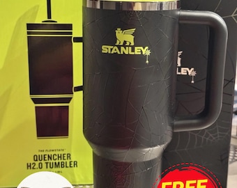 Halloween Web Glow H2.0 Quencher 40oz Tumbler – Limited Edition Glow-in-the-Dark Spider Web Cup, Insulated Travel Cup with Straw