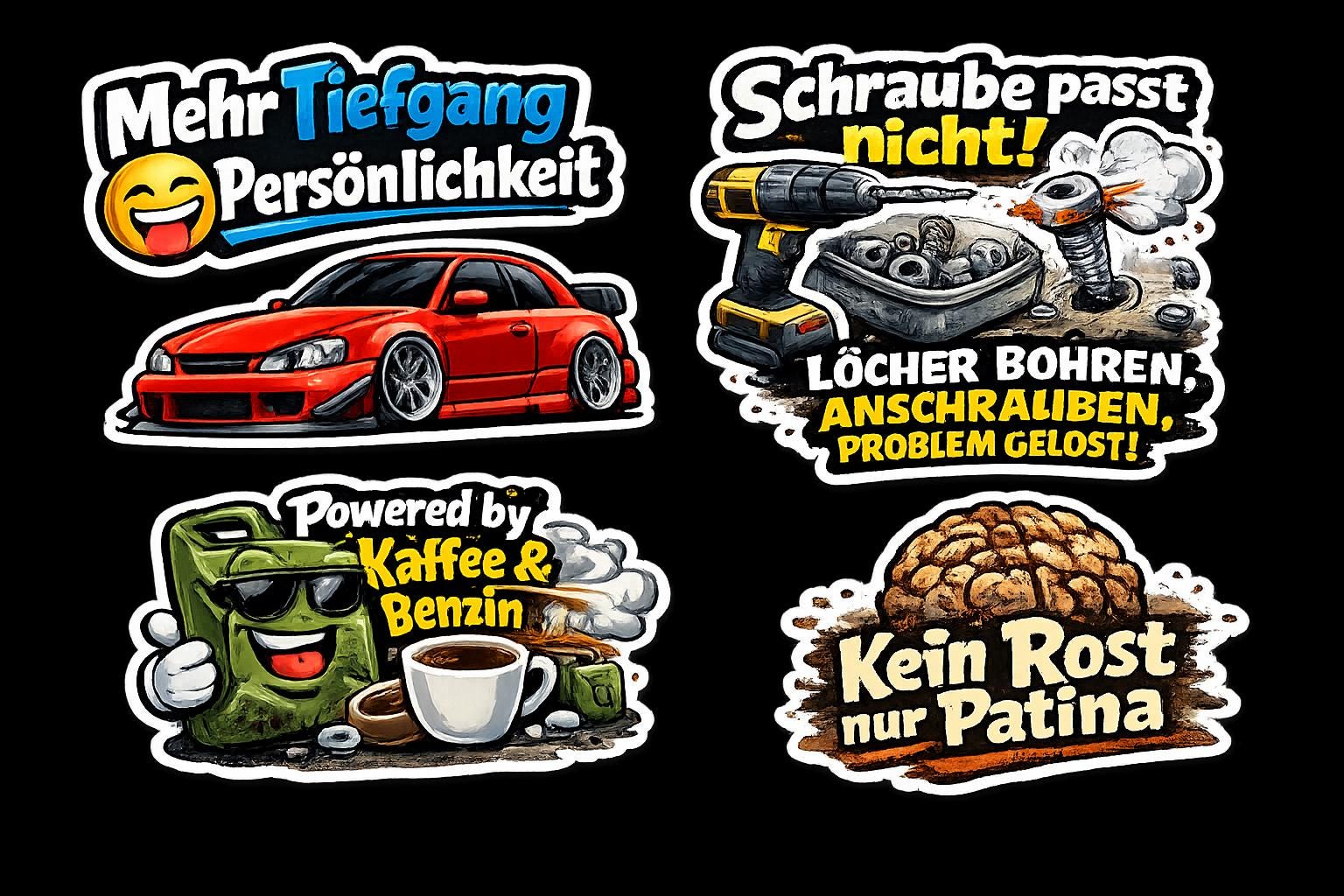 Funny Car & Tuning Stickers – Sticker Sheet 170 X 110 Mm – Car Guy ...