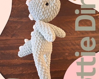 Crochet Dinosaur Lovey Pattern, Plush Dino Amigurumi (PDF Download)