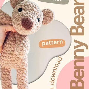 Benny Bear Crochet Pattern: Low Sew Amigurumi (PDF Pattern)