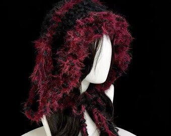 Handmade Plush Bunny Hat: Black & Pink Cosplay Style - Etsy display picture 1