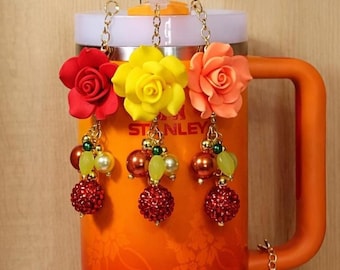 BaubleLX™ ミニバウブル ストローチャーム タンブラーアクセサリー カロルG フロー オレンジ ゴールド パイナップル トロピコケタ トロピカル グッドバイブス