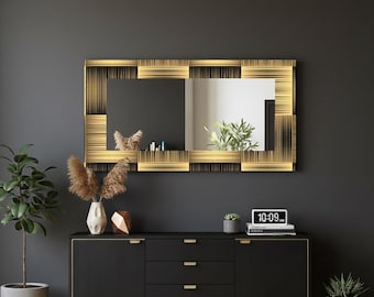 Übergroßer Wandspiegel aus gehärtetem Glas, modernes Wohndekor