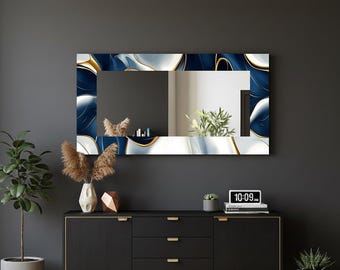 Rectangular Tempered Glass Wall Mirror, Modern Home Decor