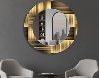 Circle Mirror Wall Decor, Modern Round Mirror for Bedroom Living Room Hallway, Elegant Contemporary Home Accent