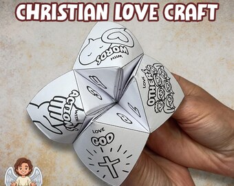 Il più grande comandamento: un gioco di carte da colorare a tema "acchiappa-pidocchi", un indovino cristiano, un gioco di carta ispirato a Matteo 22, un'attività per memorizzare la Bibbia e un gioco per la scuola biblica estiva.