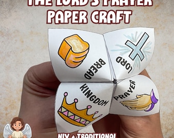 Il libro "Acchiappa-pidocchi" con la preghiera del Signore, gioco di carta cristiano per bambini, indovino biblico del Padre Nostro, versetto biblico Matteo 6