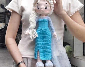 Ice Princess Elsa Crochet Dolls, Fairy Tales Elsa Amigurumi, Ice Queen Colectible Dolls, Handmade Perfect Gifts, Comission Princes Dolls