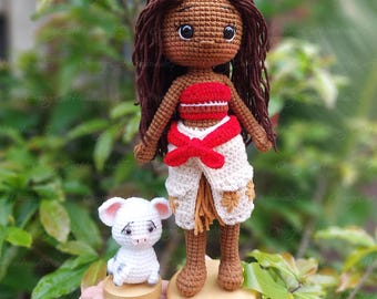 Princess Moana Handmade Crochet Dolls, Fairy Tales Moana Amigurumi, Moana Birthday Girl Perfect Gifts, Comission Princess Plushie Dolls