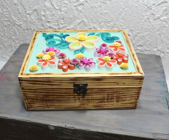 Wooden Tea Caddy 9 Compartments Colourful Image 0