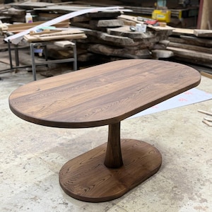 Solid Wood Oval Kitchen Table, Oval Pedestal Table - Etsy