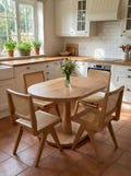 Solid Wood Oval Kitchen Table, Oval Pedestal Table