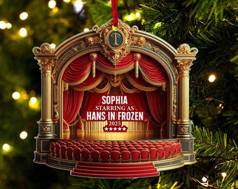 Personalized 2D Flat Acrylic Theater Performance Ornament – Xmas Gift for Daughter, Musical Play Stage Keepsake, Actor & Actress Gift